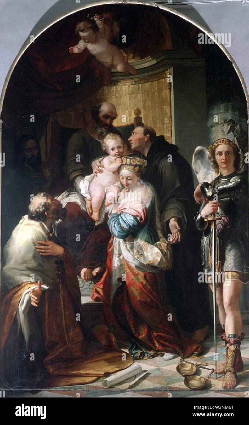 Coghetti F. (1828), S.Giuseppe con Gesù Bambino e Santi. Banque D'Images