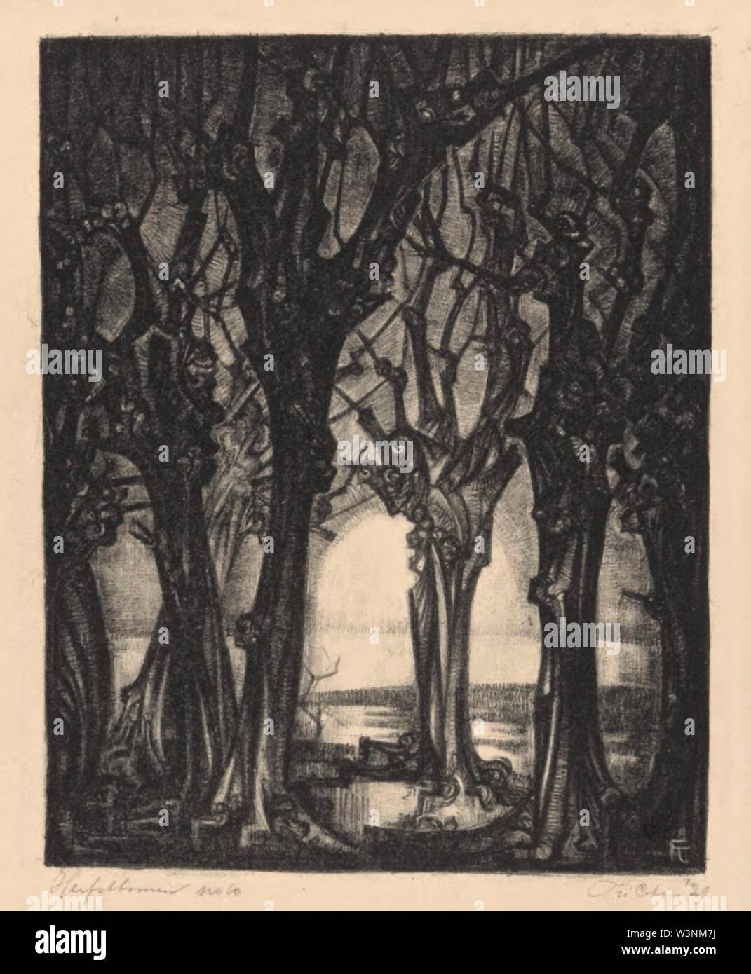 Cohen frederika sophia herfstbomen 1929. Banque D'Images