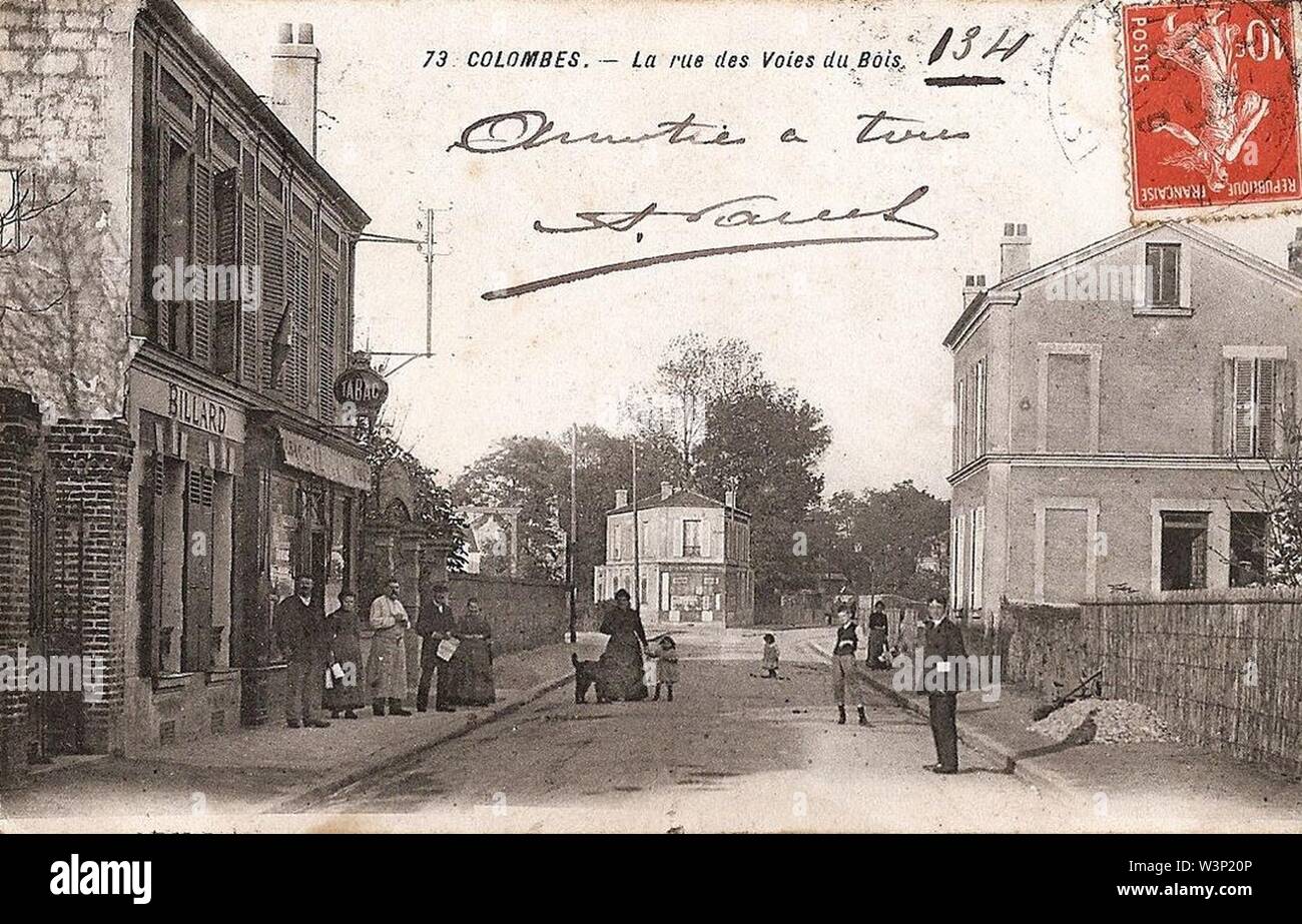 Colombes.Rue des voies du bois. Banque D'Images