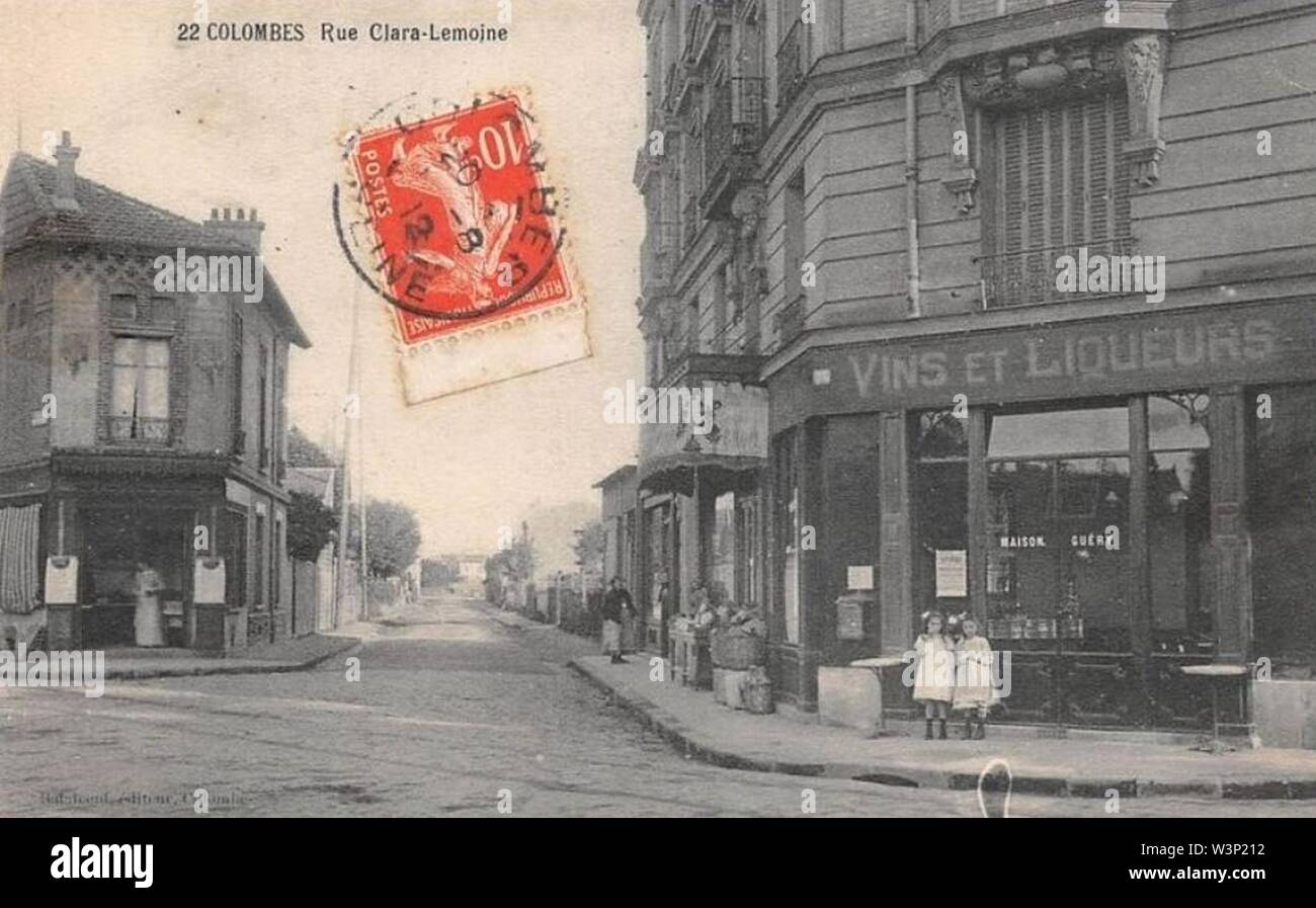 Colombes.Rue Clara-Lemoine. Banque D'Images