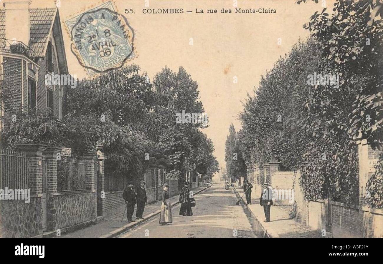 Colombes.Rue des Monts-Clairs. Banque D'Images