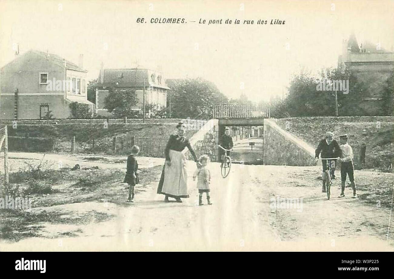 Colombes.Rue des Lilas.Le pont. Banque D'Images