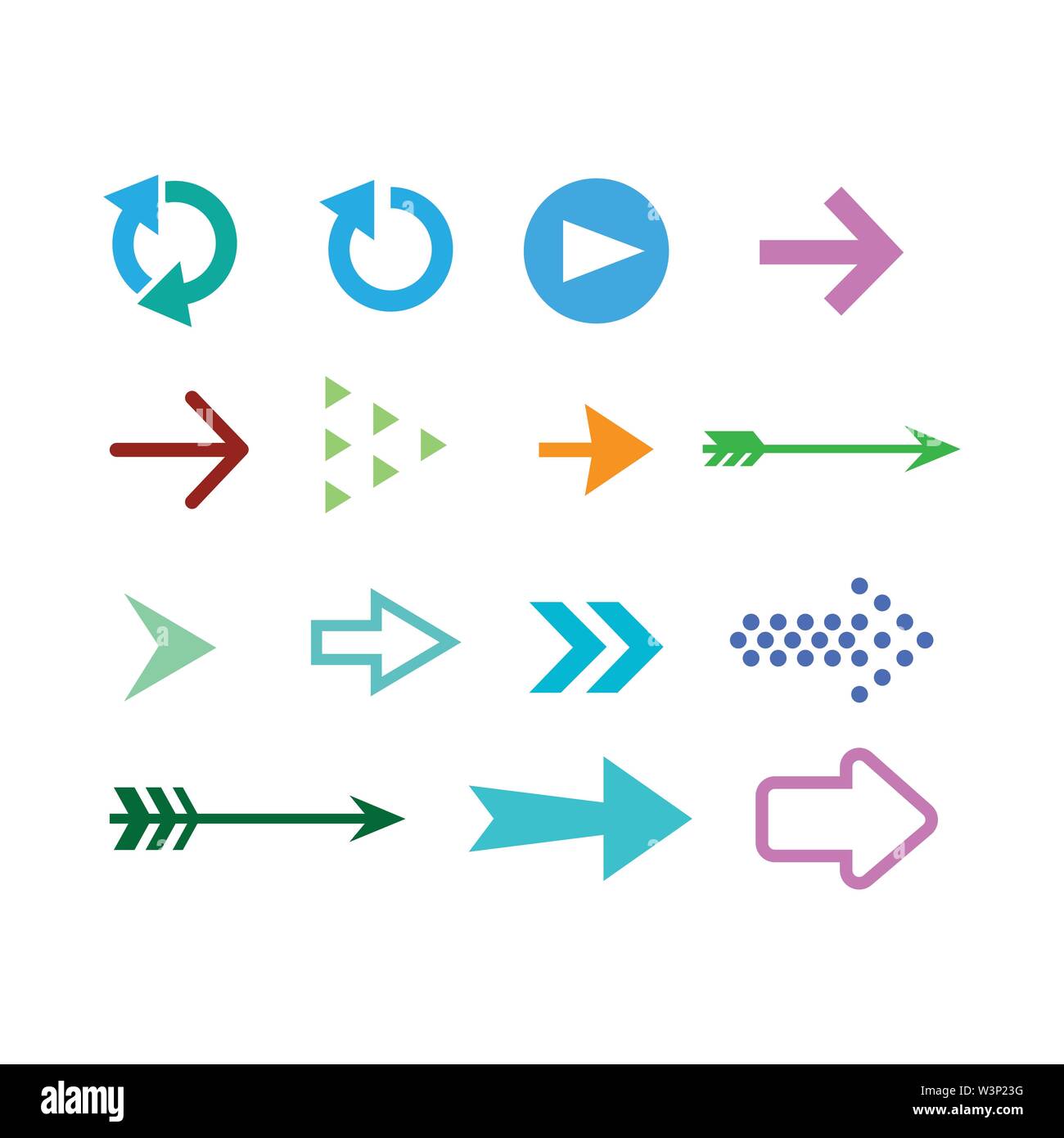 Logo de la flèche de couleur design jeu de symboles image vectorielle Illustration de Vecteur