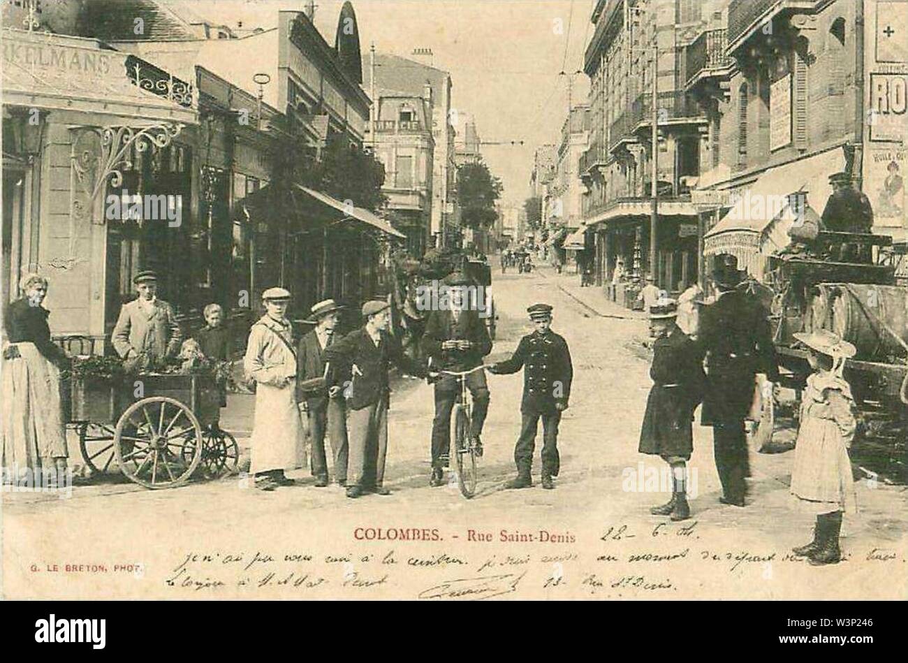 Colombes.Rue Saint-Denis.1904. Banque D'Images
