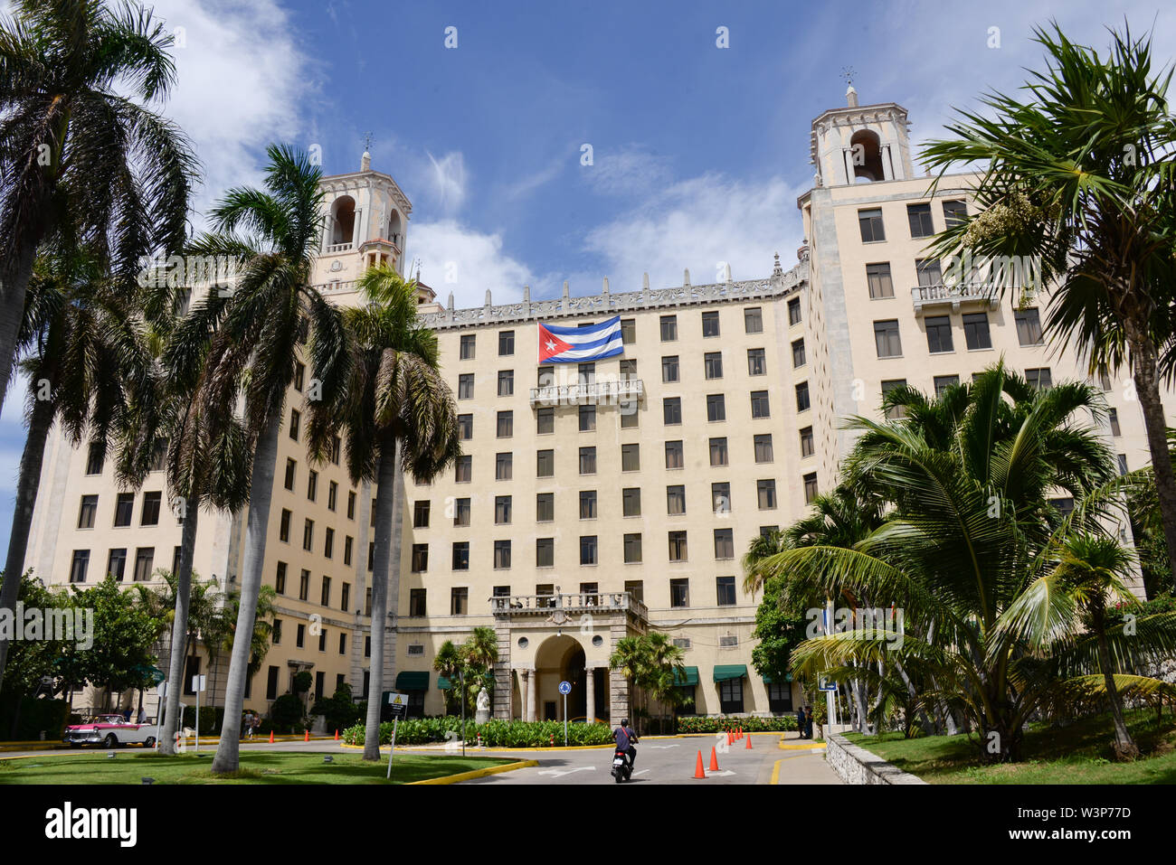 Amérique latine, des Caraïbes, de Cuba, de La Havane, Vedado, El Malecon, l'Hôtel Nacional Banque D'Images