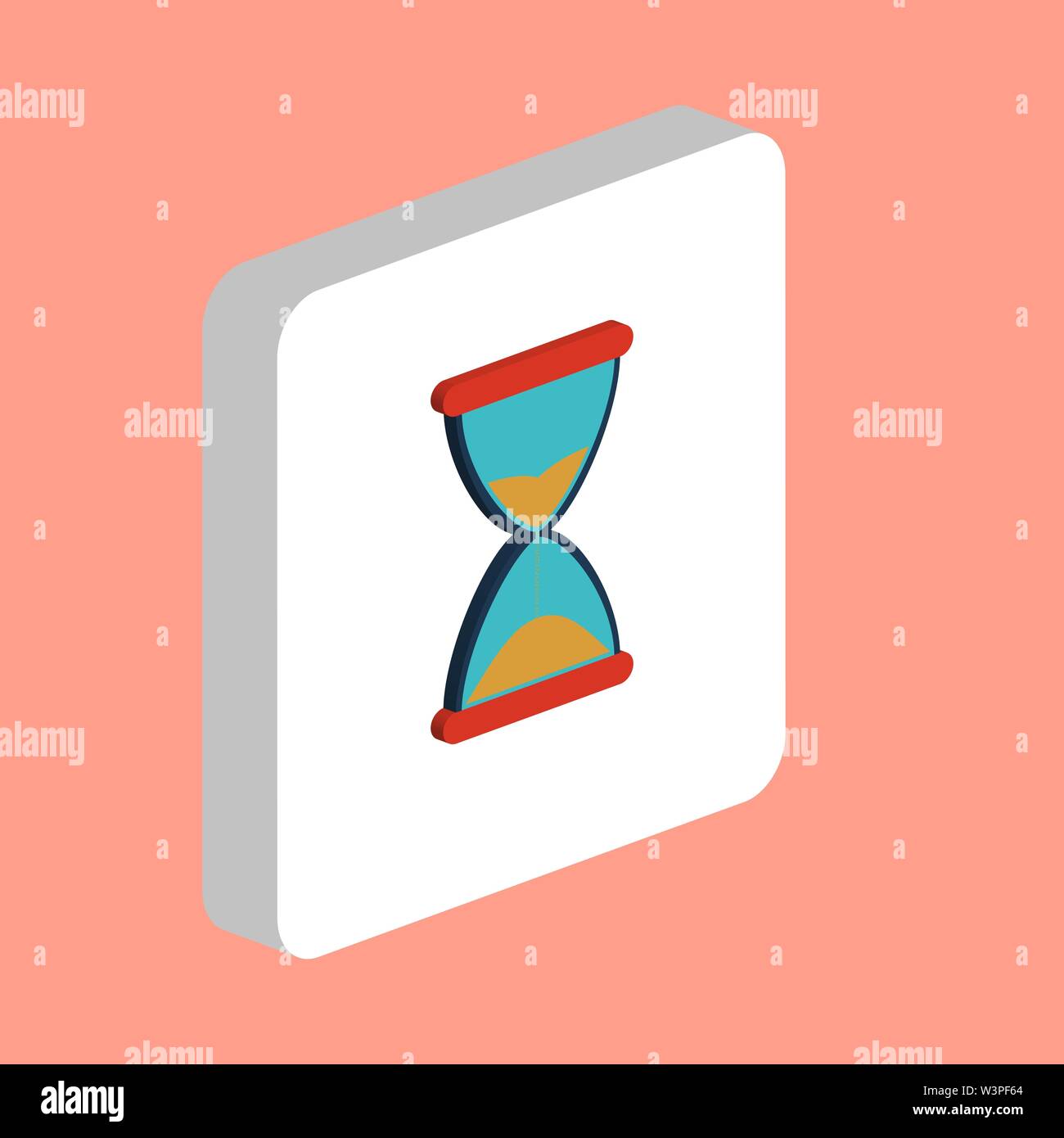 Icône vecteur Simple Hourglass. Modèle de conception de symbole d'illustration pour le web l'interface utilisateur mobile. Couleur parfaite Pictogramme 3D isométrique sur carré blanc. Hou Illustration de Vecteur