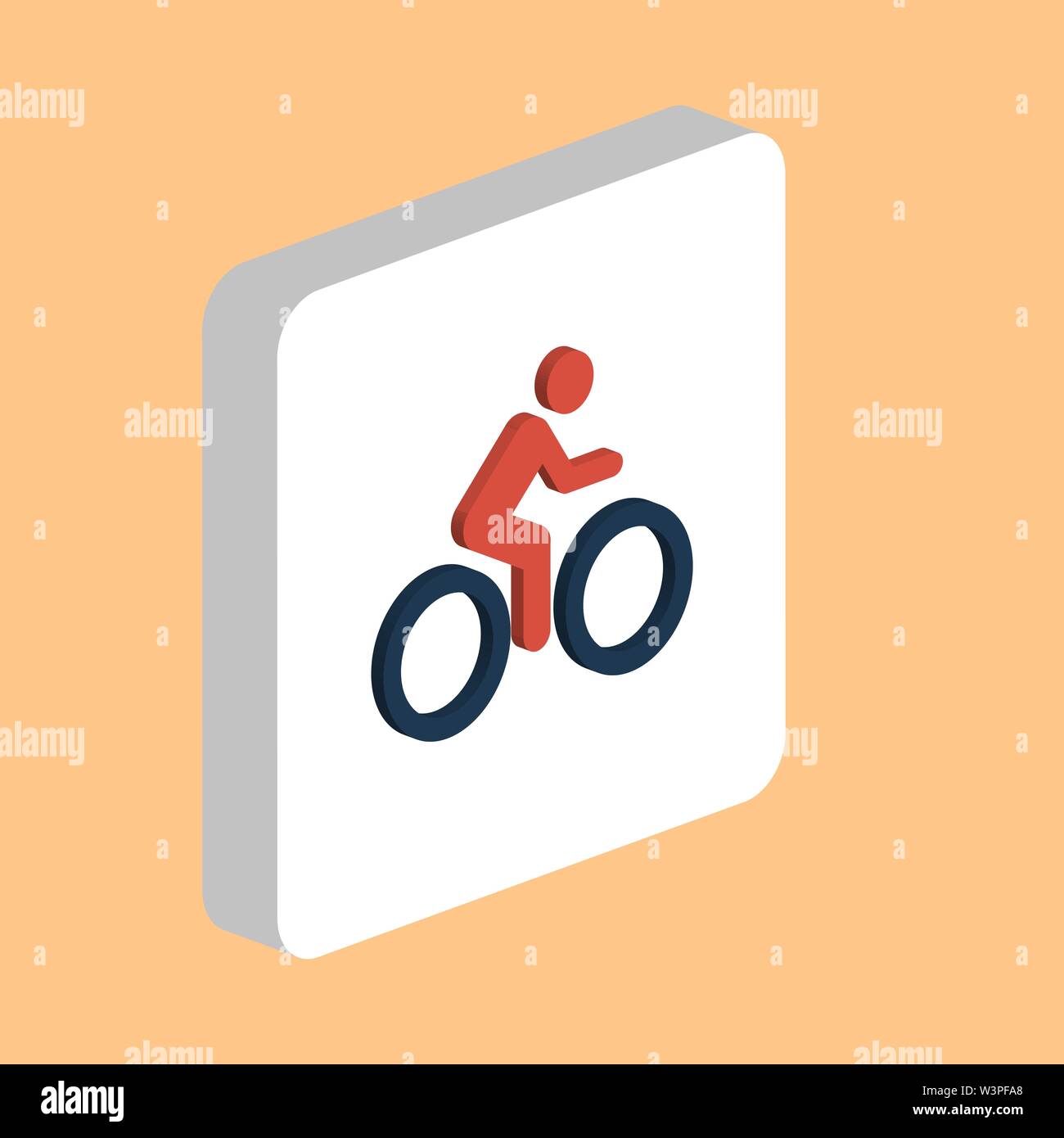 Randonnée à vélo, coureur vecteur simple icône. Modèle de conception de symbole d'illustration pour le web l'interface utilisateur mobile. Couleur parfaite pictogramme sur 3D isométrique whit Illustration de Vecteur