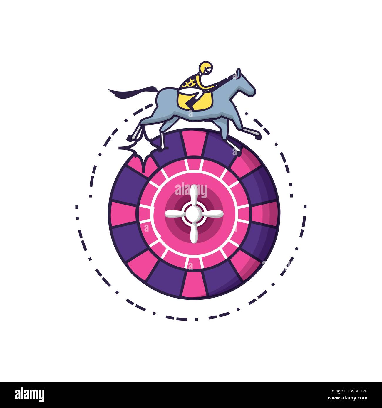 Jeu de roulette de casino avec l'hippodrome vector illustration design Illustration de Vecteur