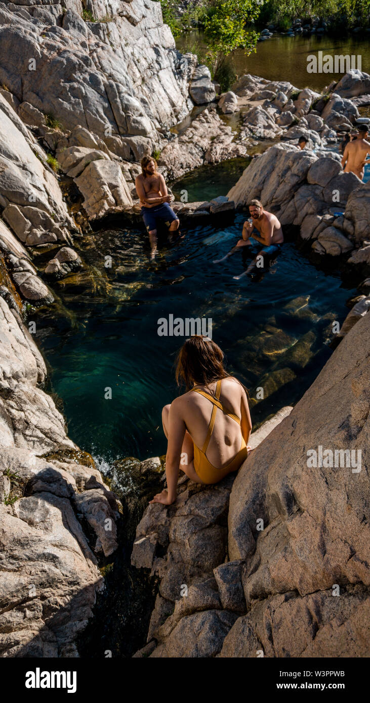 À la partie profonde Creek Hot Springs en Californie, USA. Banque D'Images