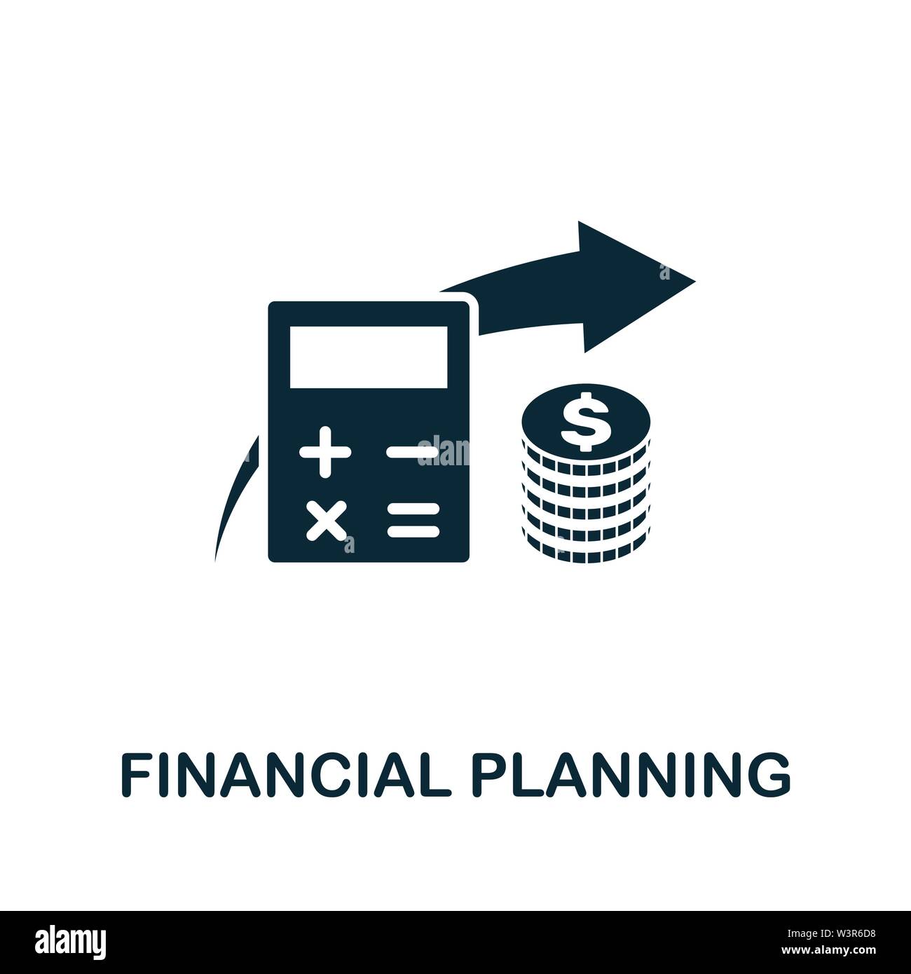 Symbole d'icône de vecteur de planification financière. Signe créatif de la collection d'icônes d'investissement. Icône de planification financière à plat pour ordinateur et mobile Illustration de Vecteur