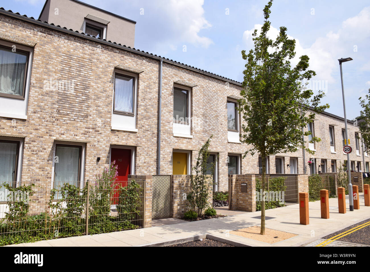 De nouveaux logements sociaux au large de Goldsmith Street, Norwich, UK. Certains des plus logements économes en énergie jamais construit au Royaume-Uni, l'Allemagne rencontre P Banque D'Images
