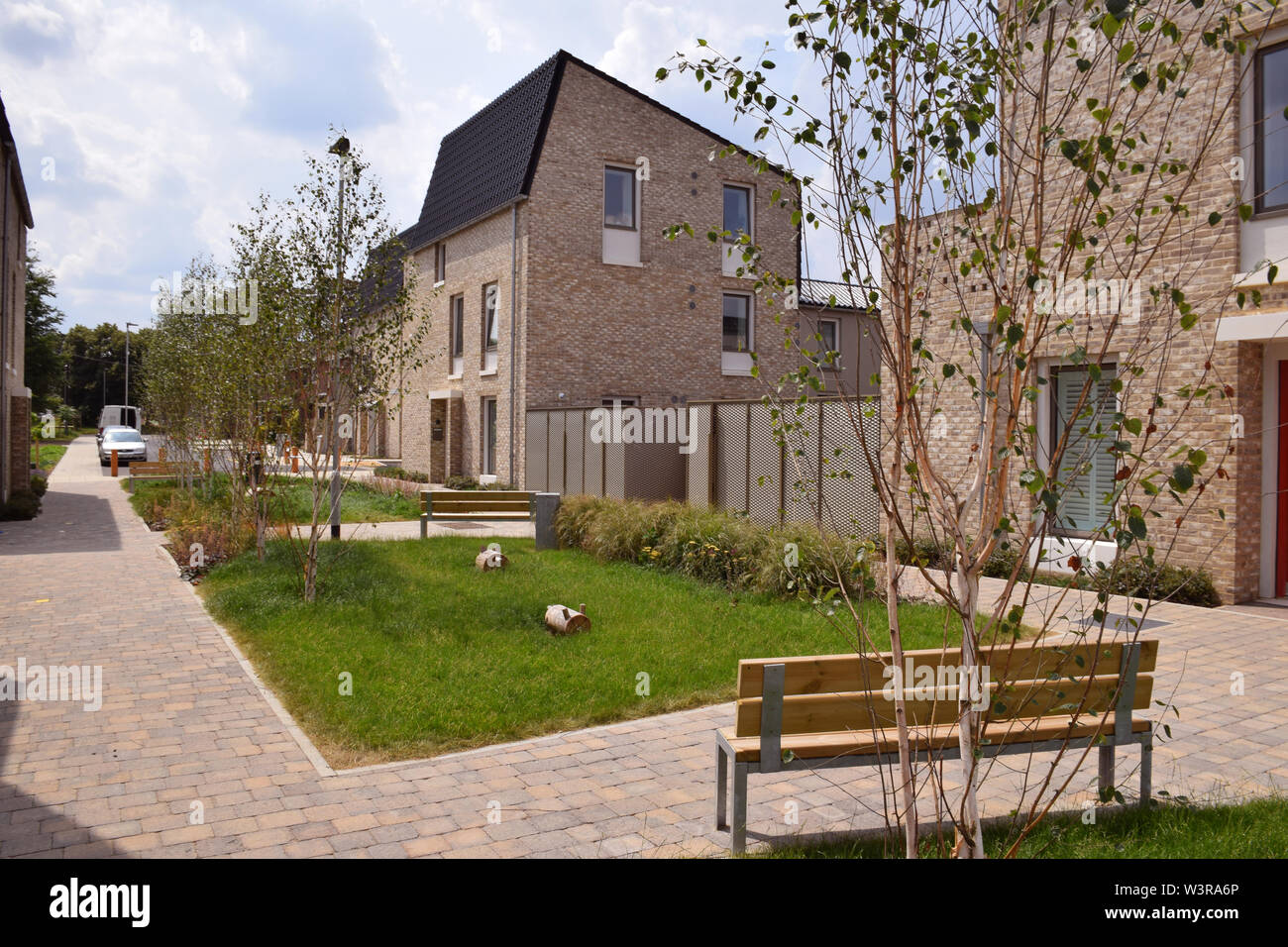 De nouveaux logements sociaux au large de Goldsmith Street, Norwich, UK. Certains des plus logements économes en énergie jamais construit au Royaume-Uni, l'Allemagne rencontre P Banque D'Images