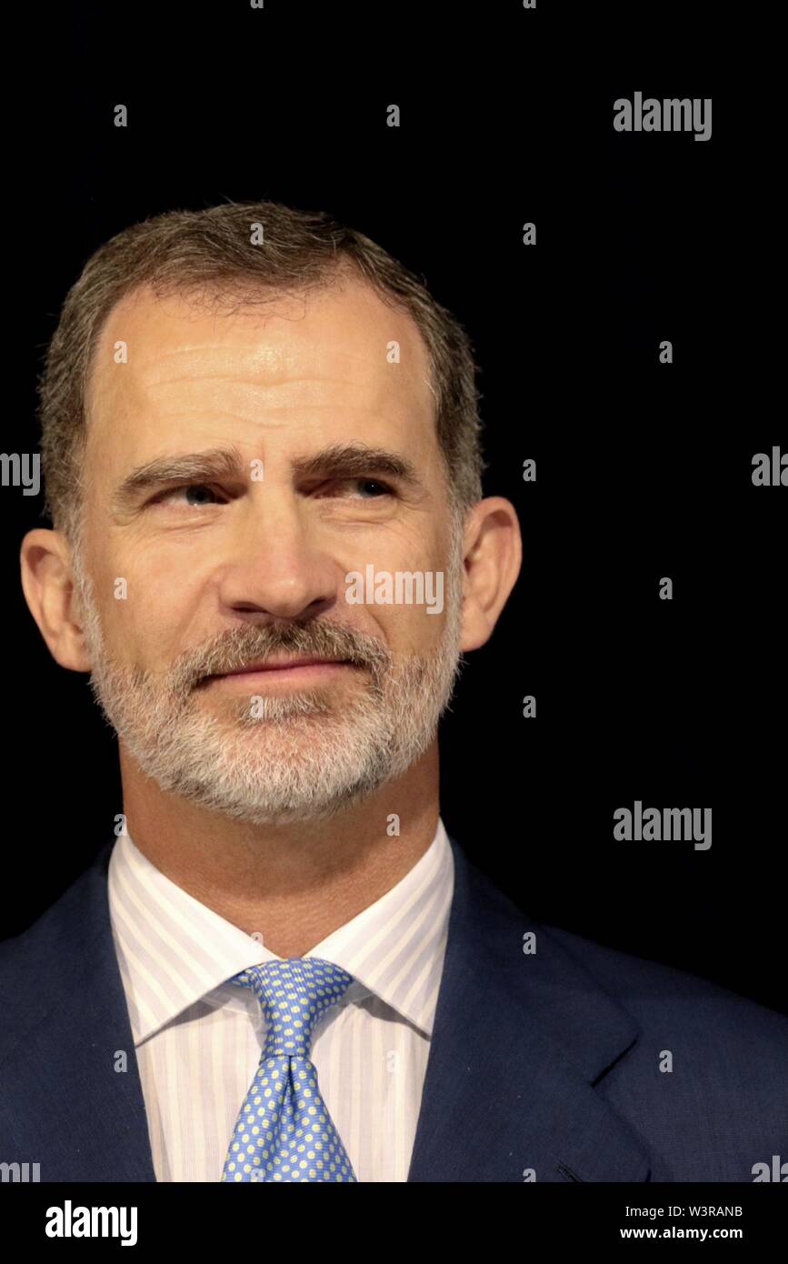 Madrid, Espagne. 17 juillet, 2019. Madrid, Espagne ; 07/17/2019.Felipe VI, Roi d'Espagne, assiste à ce colloque pour les 20 ans de la Fondation Euroamerica '20 ans de relations entre l'Union européenne et l'Amérique latine, les défis de l'avenir" à l'American's House (Casa de America) à Madrid. Credit : Juan Carlos Rojas/Photo Alliance | utilisée dans le monde entier/dpa/Alamy Live News Banque D'Images