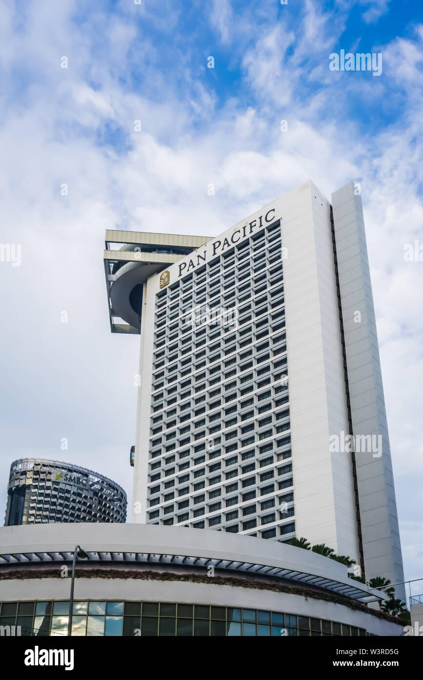 Singapour - 8 septembre 2018 : Pan Pacific Singapore, un hôtel de luxe cinq étoiles à Marina Square, Singapour. Banque D'Images