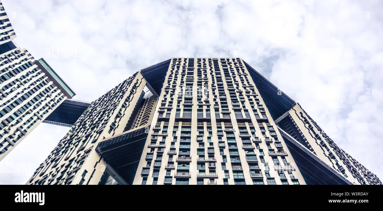 Singapour - Sept 29, 2018 : Le Pinnacle Duxton est situé dans la zone centrale HDB Estate. Banque D'Images