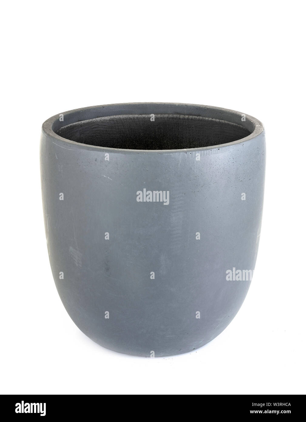 Pot gris in front of white background Banque D'Images