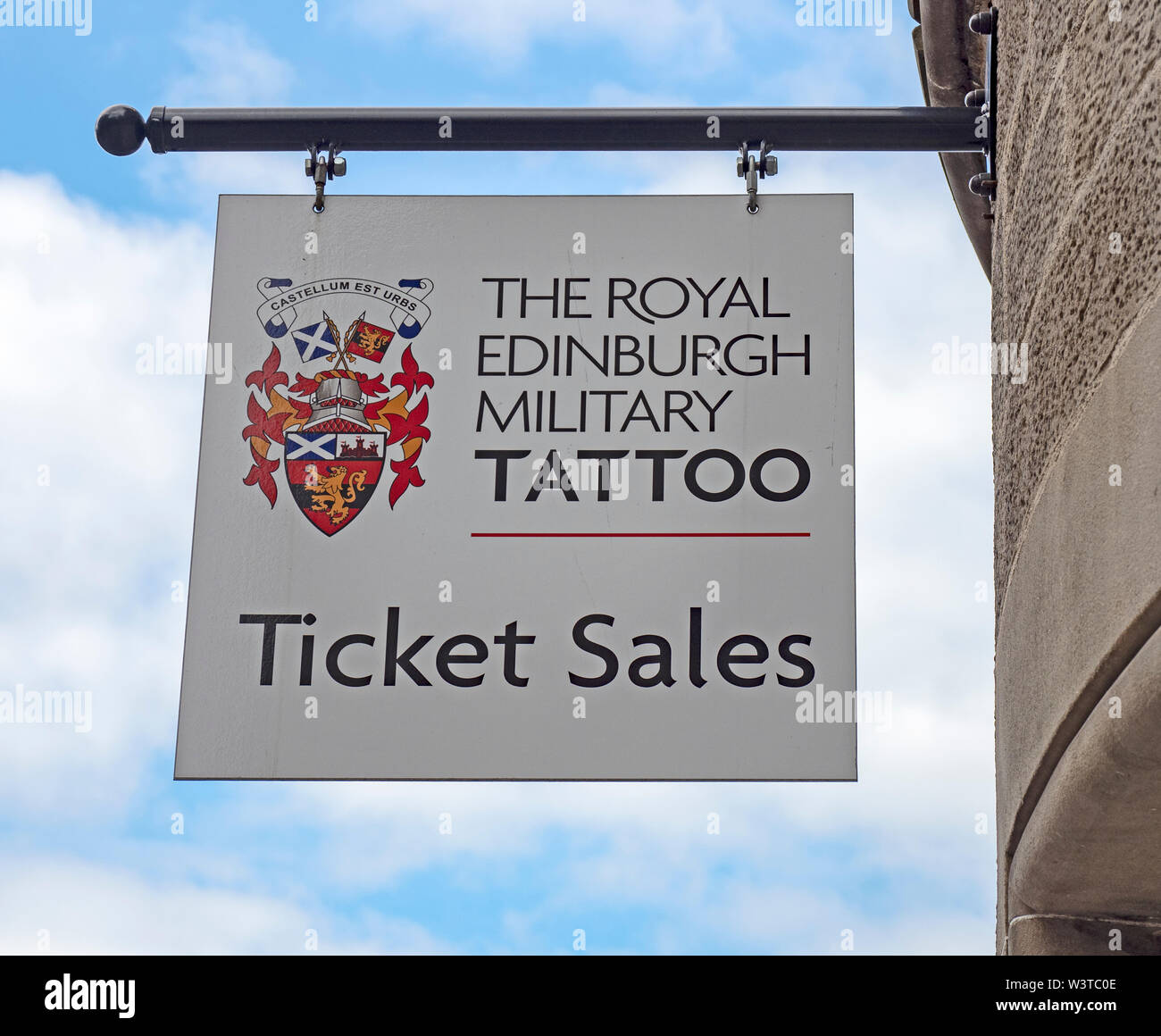 Le signe de la billetterie de l'Royal Edinburgh Military Tattoo. L'événement a lieu chaque mois d'août dans le cadre du Festival d'Edimbourg. Banque D'Images