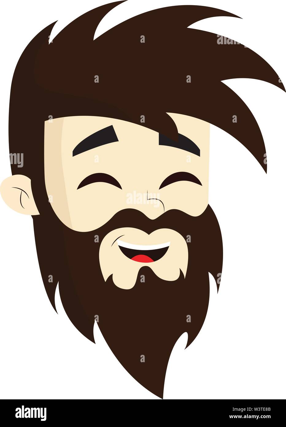Un homme heureux avec une barbe et cheveux bruns, Scénario, dessin en couleur ou d'illustration. Illustration de Vecteur
