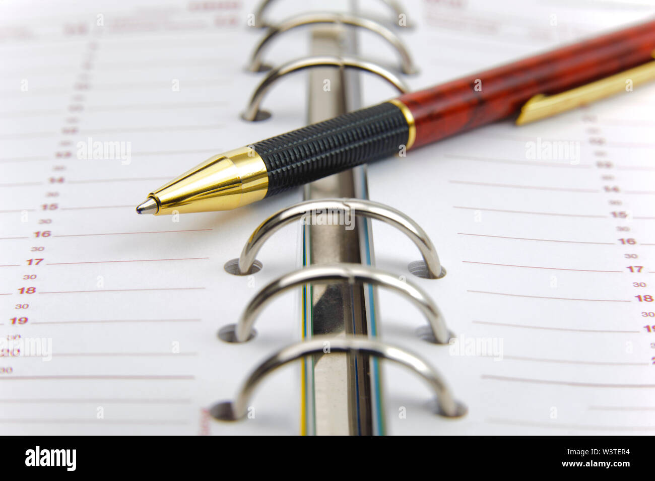 Ouvrir l'agenda de votre mémo date Banque D'Images