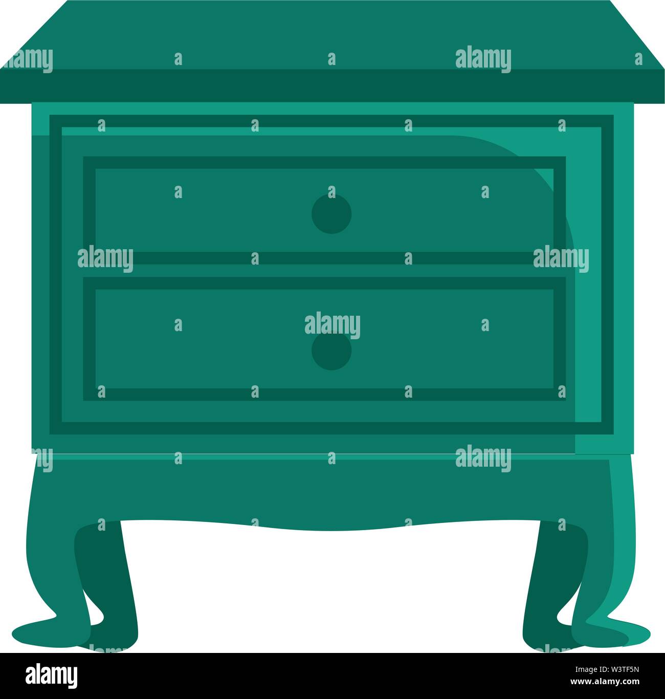 Une couleur verte de nuit avec 2 tiroirs, Scénario, dessin en couleur ou d'illustration. Illustration de Vecteur