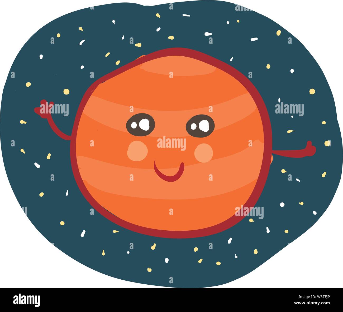 Planète mercure en couleur rouge avec beaucoup de stars dans l'atmosphère, Scénario, dessin en couleur ou d'illustration. Illustration de Vecteur
