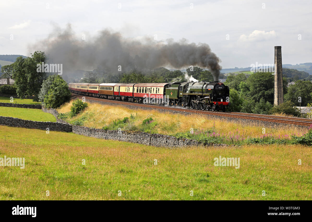 Britannia 70000 chefs loin de régler avec un Fellsman tour sur 17.7.19. Banque D'Images