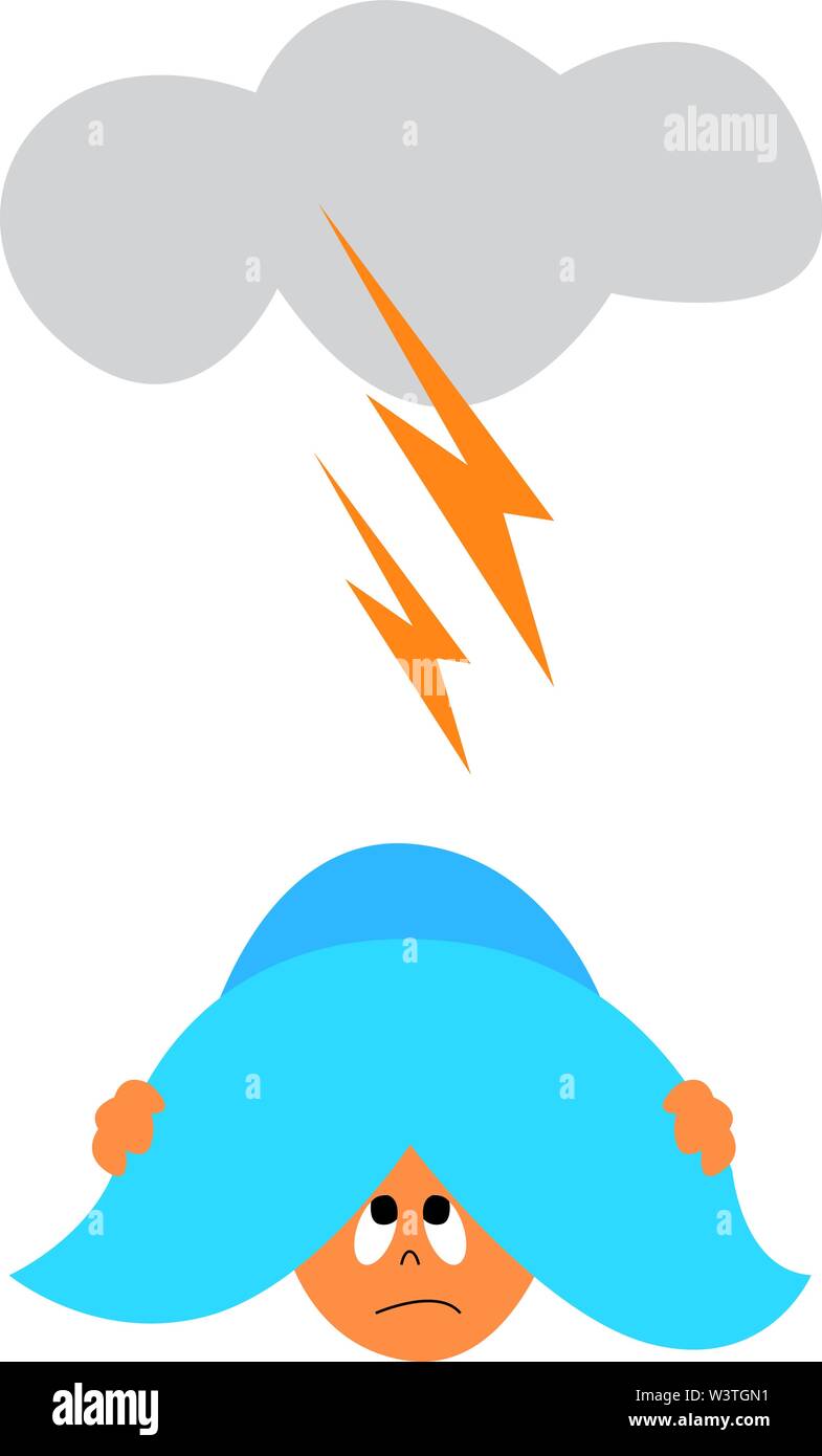 Un gros orage et un bébé de se cacher sous un coussin, Scénario, dessin en  couleur ou d'illustration Image Vectorielle Stock - Alamy