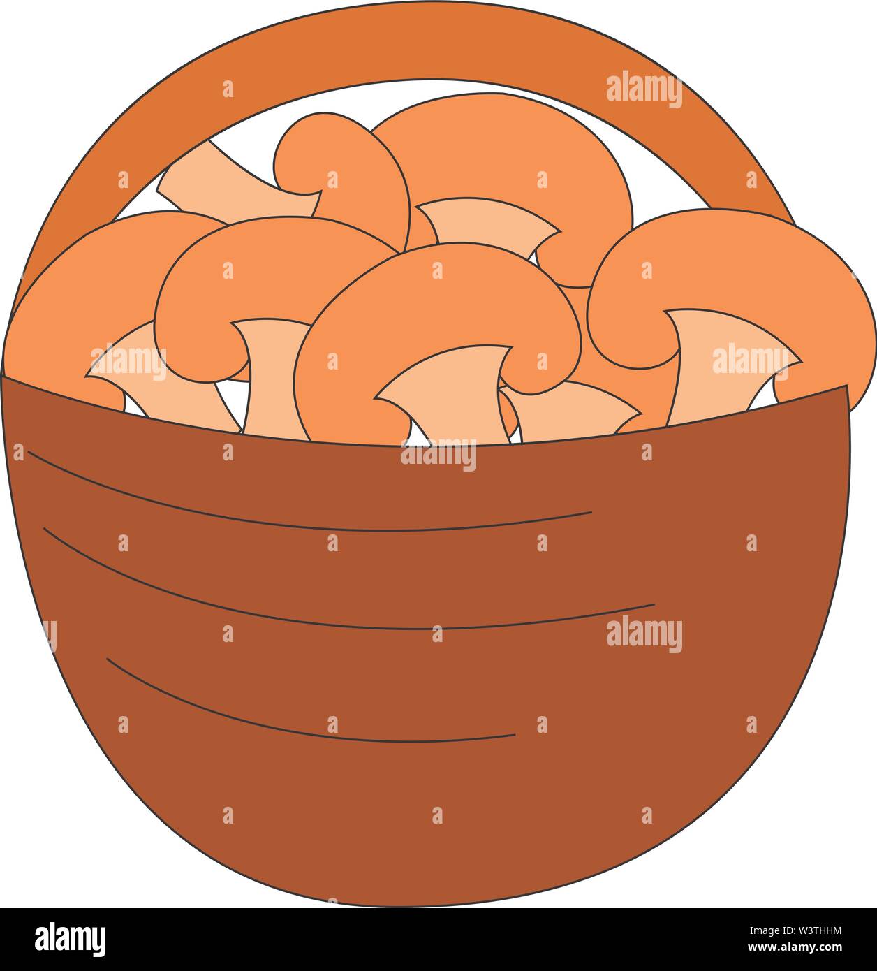 Panier plein de champignons, illustration, vecteur sur fond blanc. Illustration de Vecteur