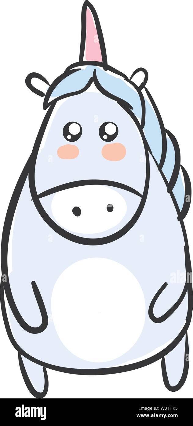 Unicorn, illustration, mignon vecteur sur fond blanc. Illustration de Vecteur