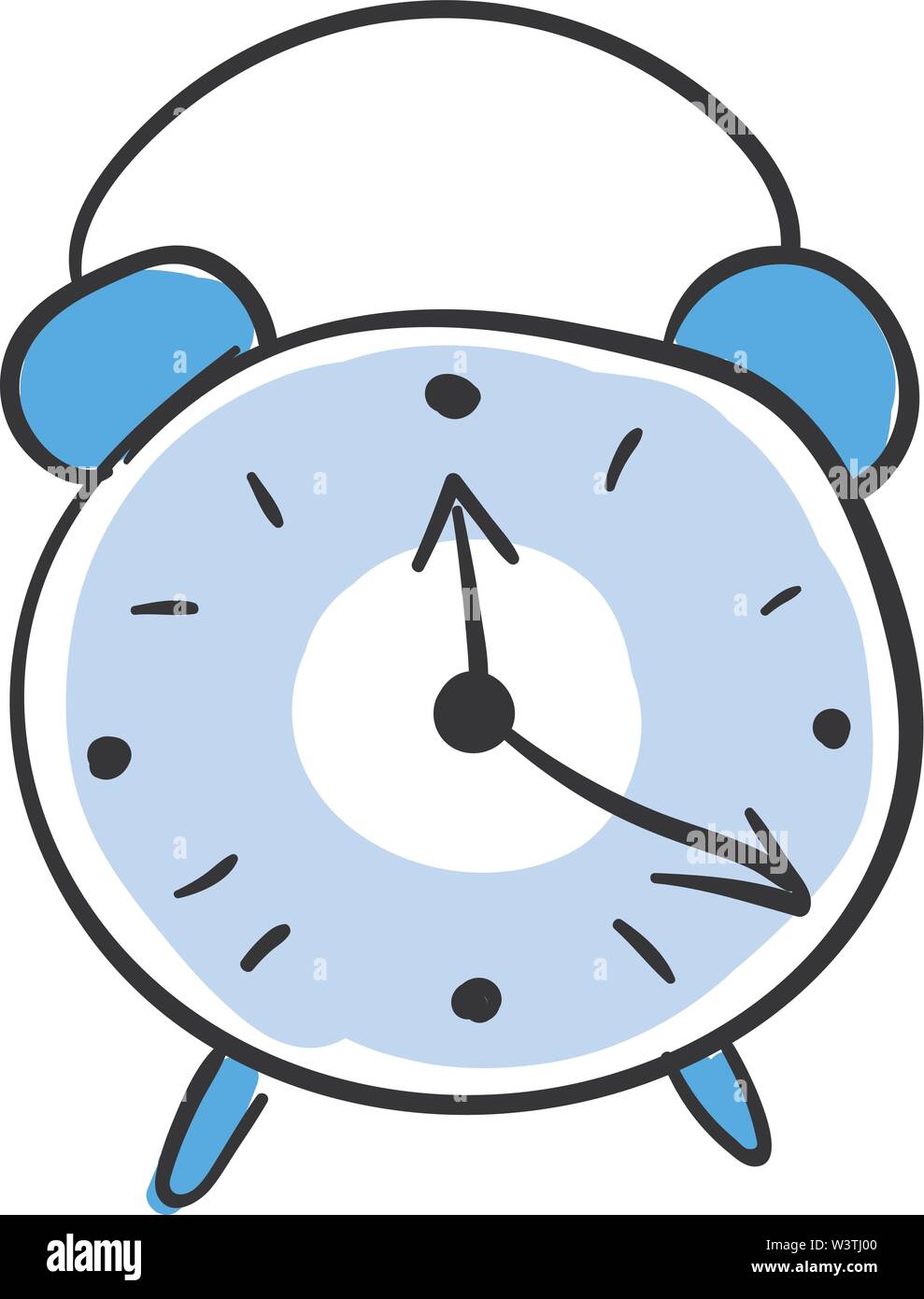 Réveil bleu, illustration, vecteur sur fond blanc. Illustration de Vecteur