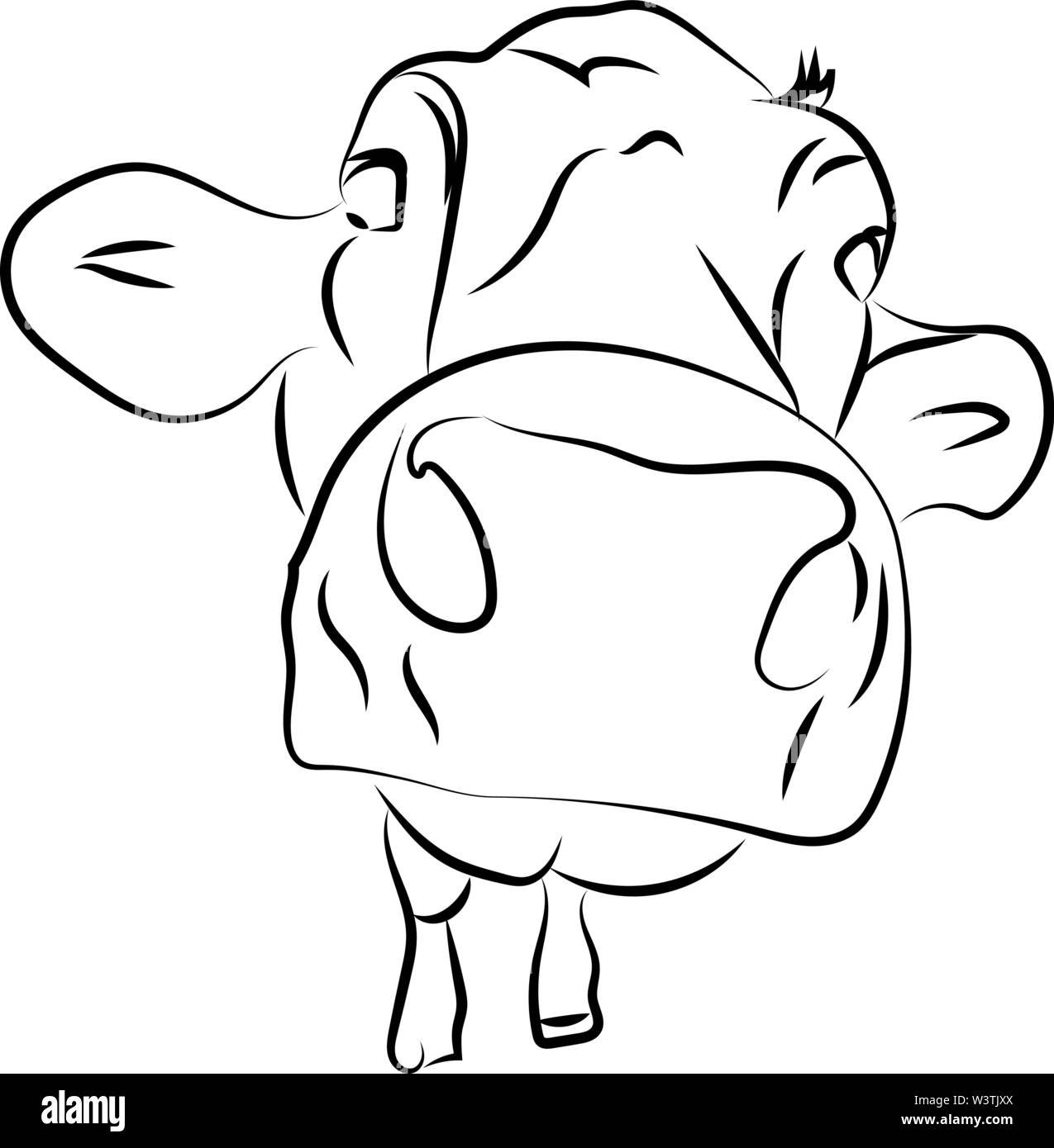 Croquis de Cow Head, illustration, vecteur sur fond blanc. Illustration de Vecteur