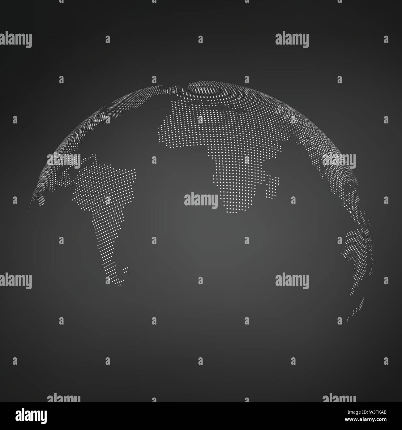 En résumé la terre globe de demi-teintes. Vector illustration isolé sur fond noir. Illustration de Vecteur
