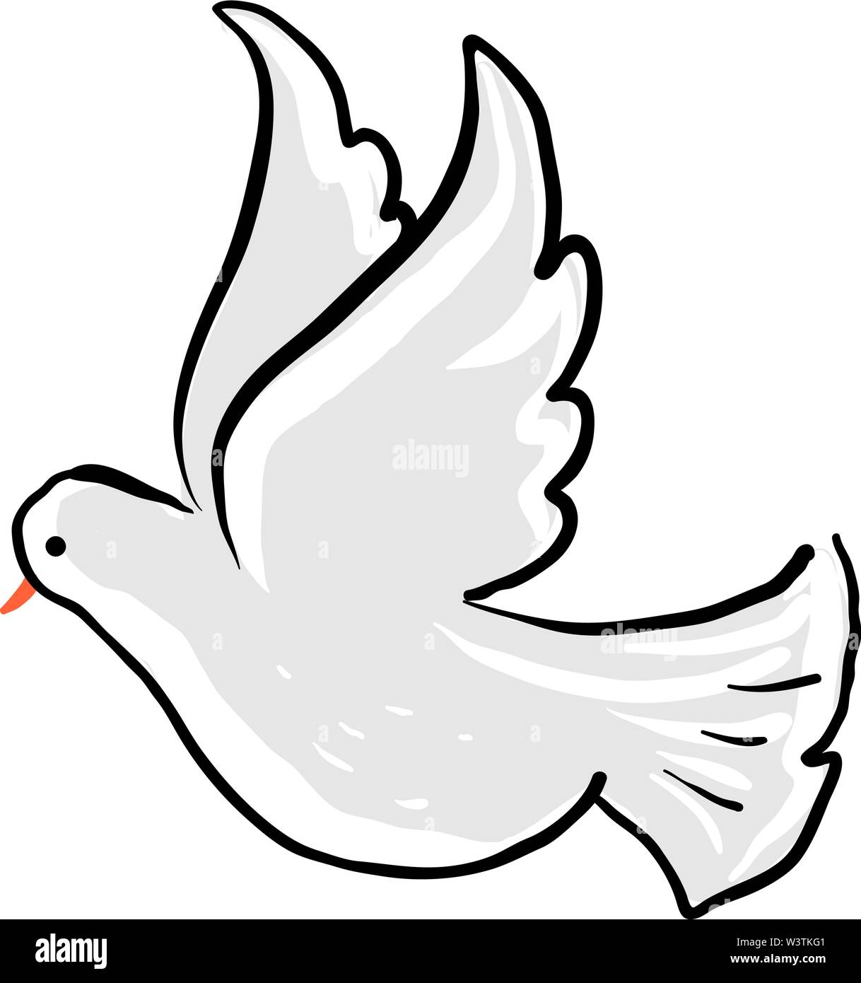 Cute dove flying, illustration, vecteur sur fond blanc. Illustration de Vecteur