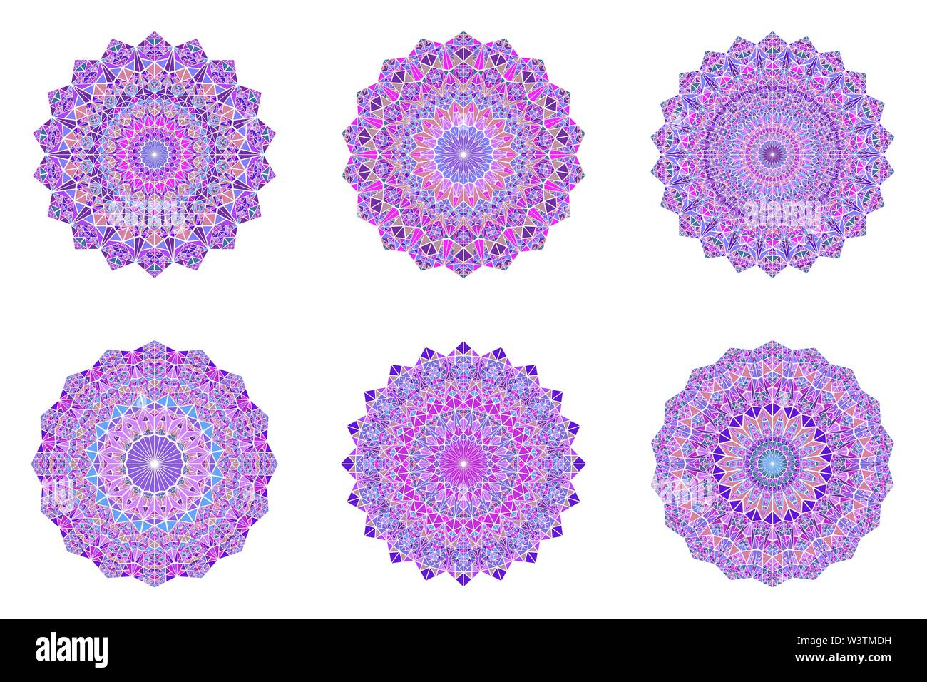 Triangle géométrique collection mosaïque mandala circulaire - abstract vector graphic Illustration de Vecteur