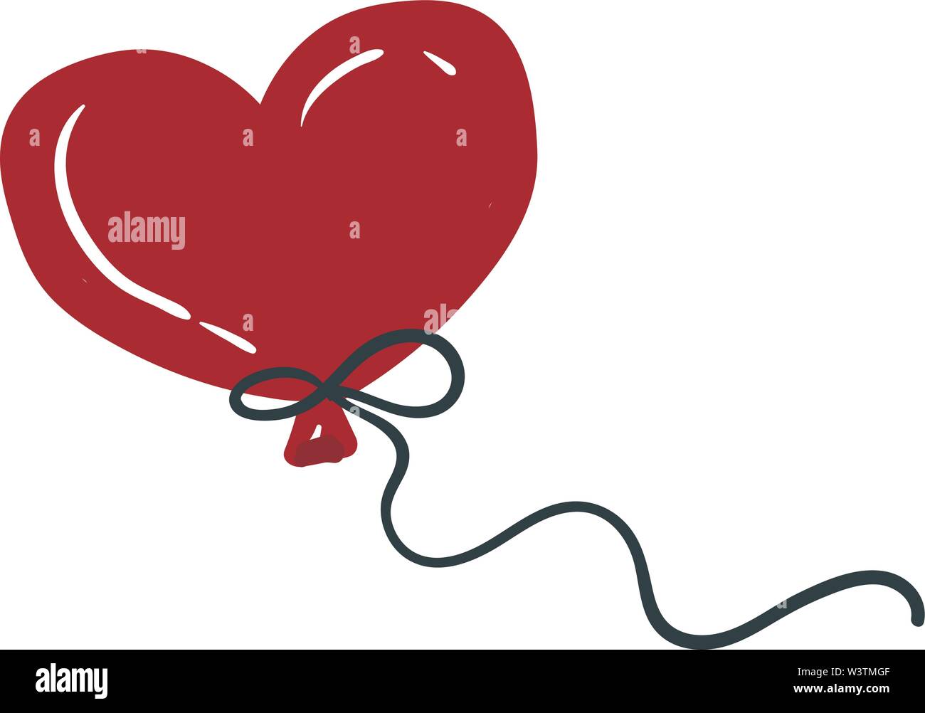 Ballon coeur rouge, illustration, vecteur sur fond blanc. Illustration de Vecteur