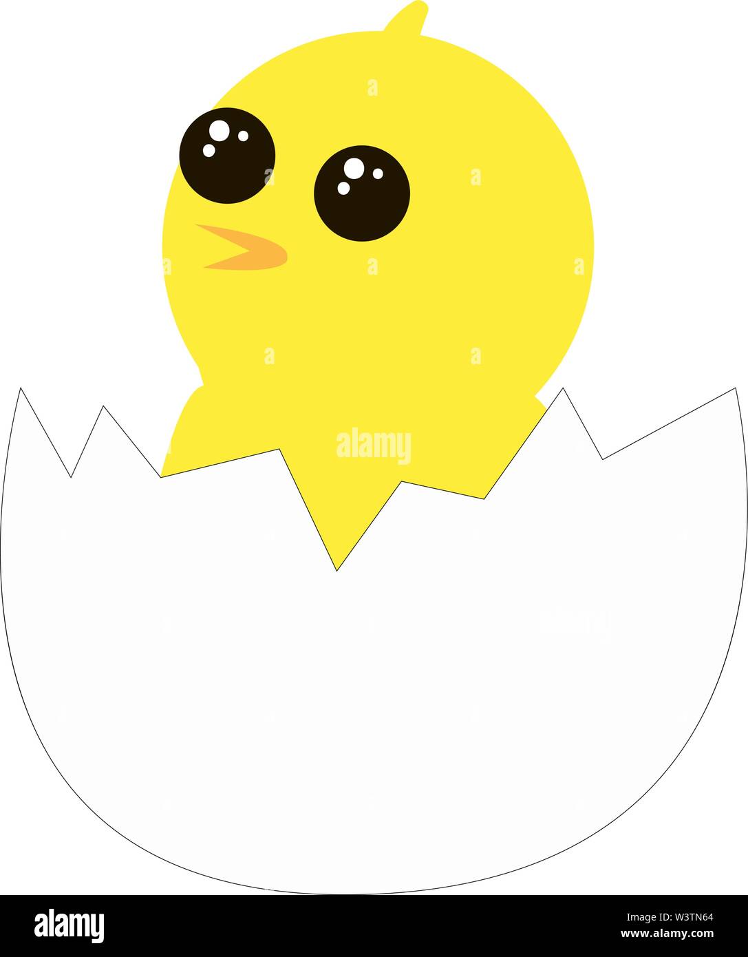 Mignon petit poulet dans l'oeuf, vecteur, illustration sur fond blanc. Illustration de Vecteur Mignon petit poulet dans l'oeuf, vecteur, illustration sur fond blanc. Illustration de Vecteur