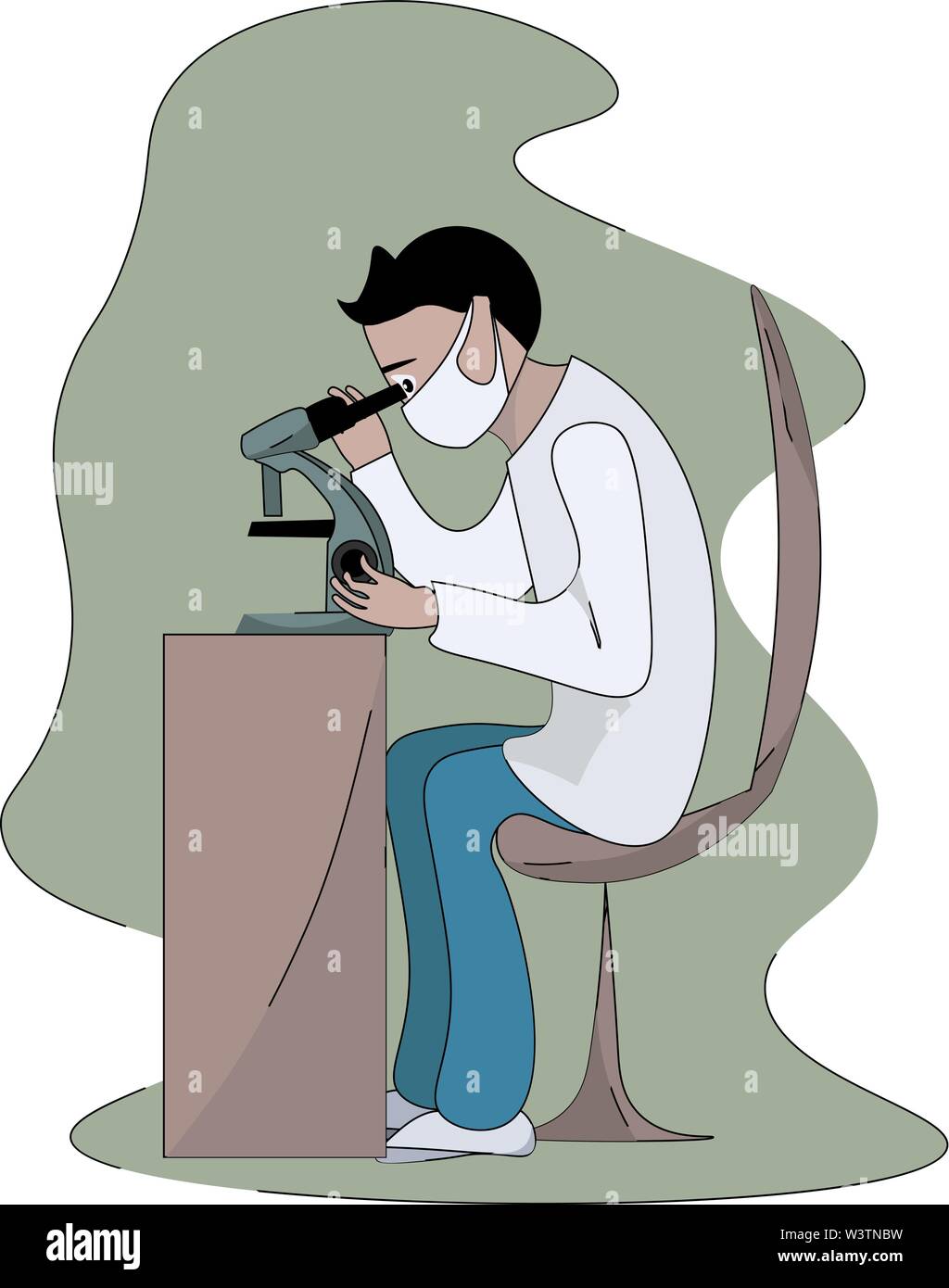 Travail microbiologiste, illustration, vecteur sur fond blanc. Illustration de Vecteur