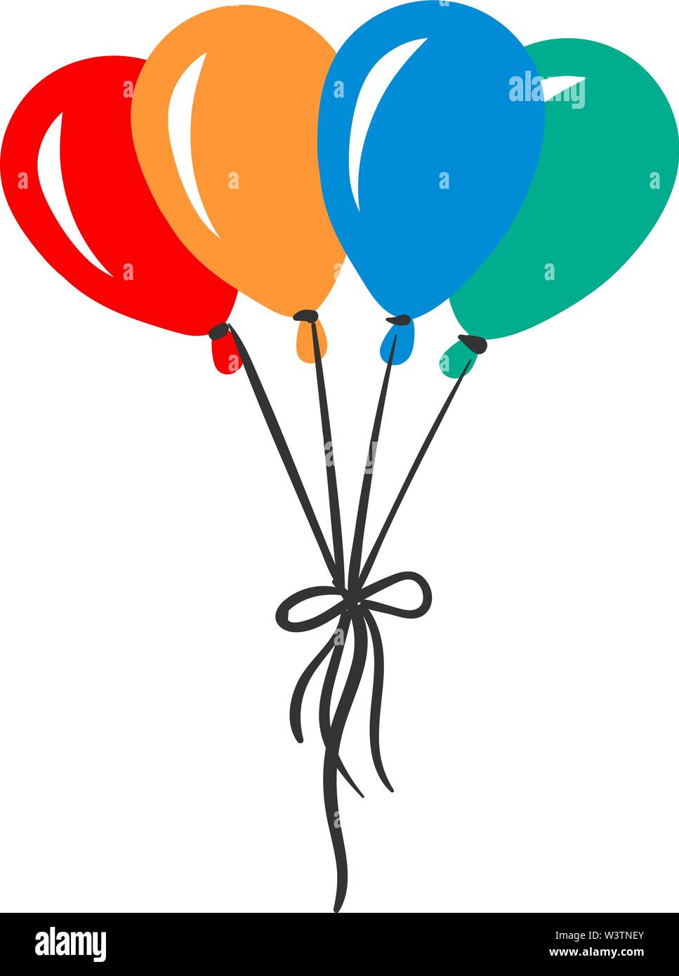 Un tas de baloons colorés, illustration, vecteur sur fond blanc. Illustration de Vecteur