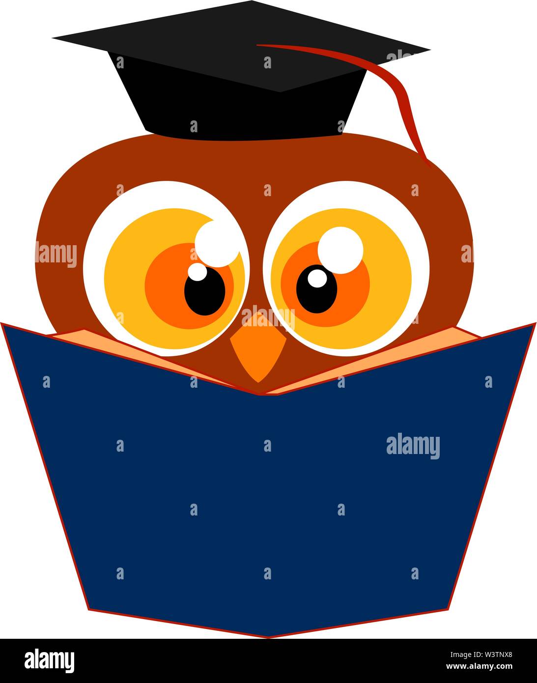 Owl la lecture d'un livre, illustration, vecteur sur fond blanc. Illustration de Vecteur