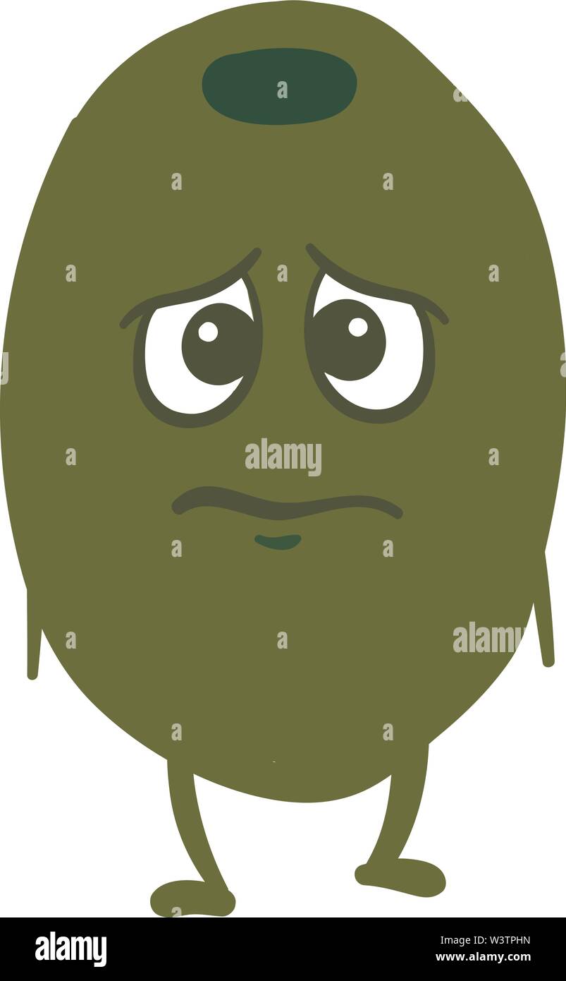 Triste peu de vert olive, illustration, vecteur sur fond blanc. Illustration de Vecteur