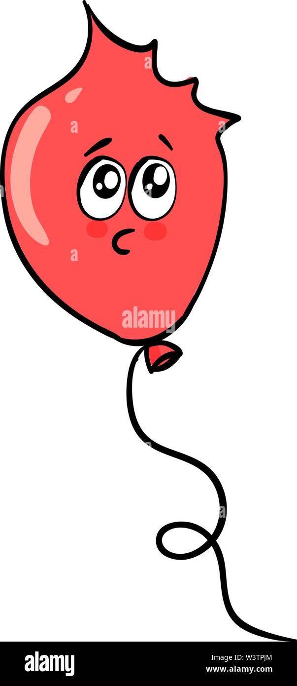 Ballon rouge peur, illustration, vecteur sur fond blanc. Illustration de Vecteur