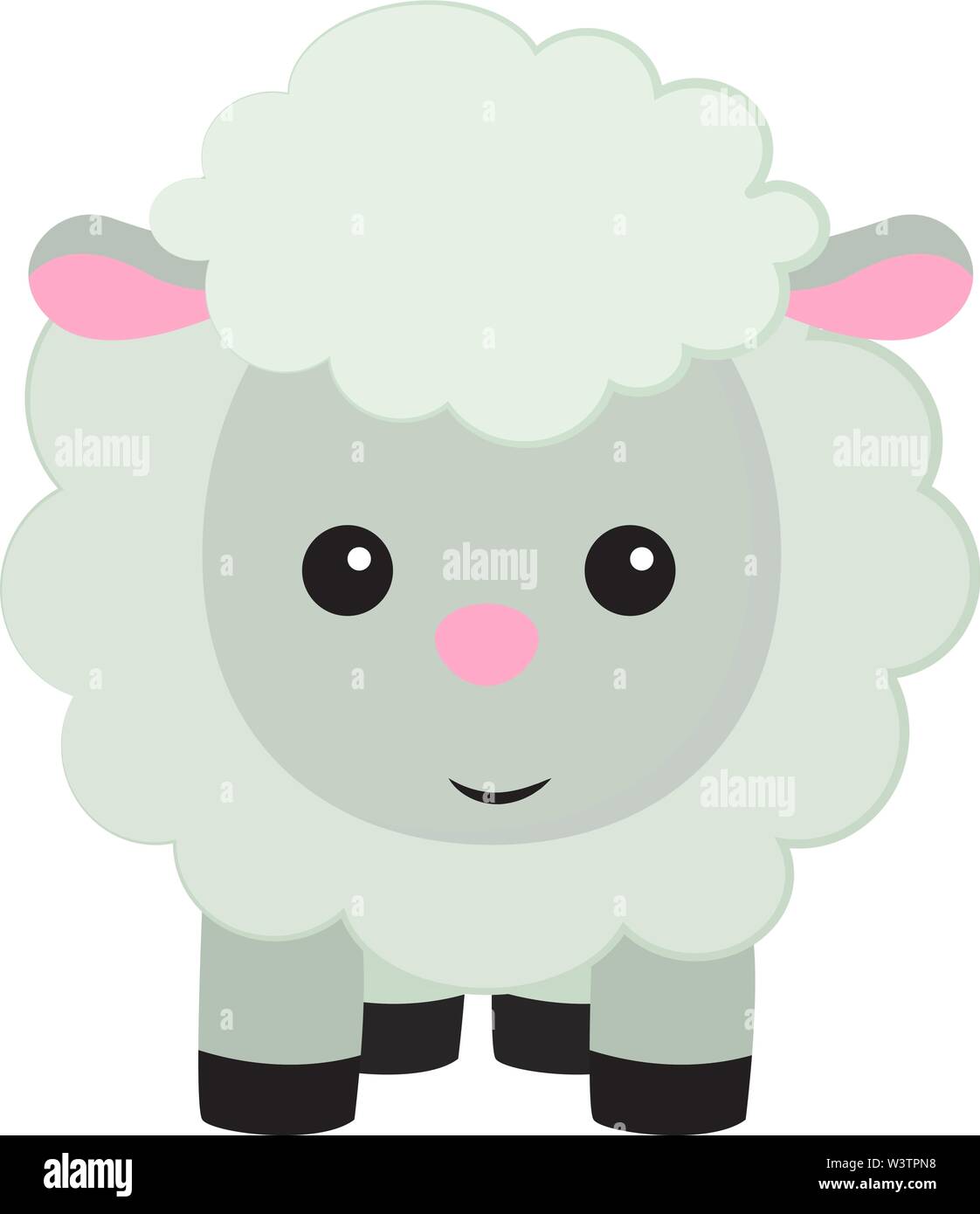 Cute little sheep, illustration, vecteur sur fond blanc. Illustration de Vecteur