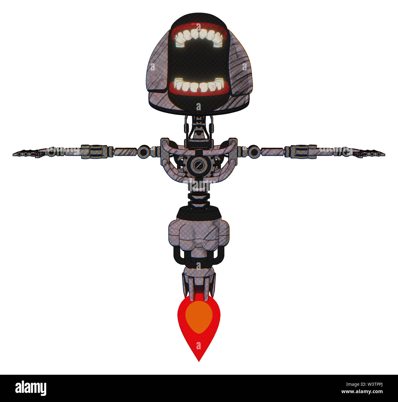 Android contenant des éléments : design de la tête, la lumière chomper exoshielding la poitrine, pas de poitrine, propulsion. Matériau : croquis foncé lignes. Situation :. Banque D'Images