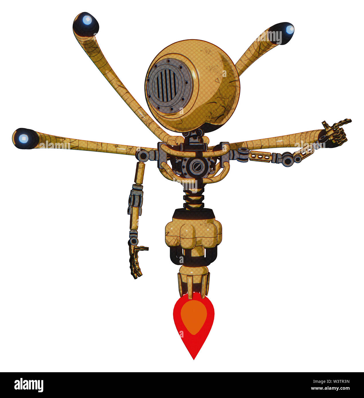 Droid contenant des éléments : feu de tête ronde, poitrine, exoshielding-yeux bleu câble de came de tentacules, pas de poitrine, propulsion. Matériau :... Banque D'Images