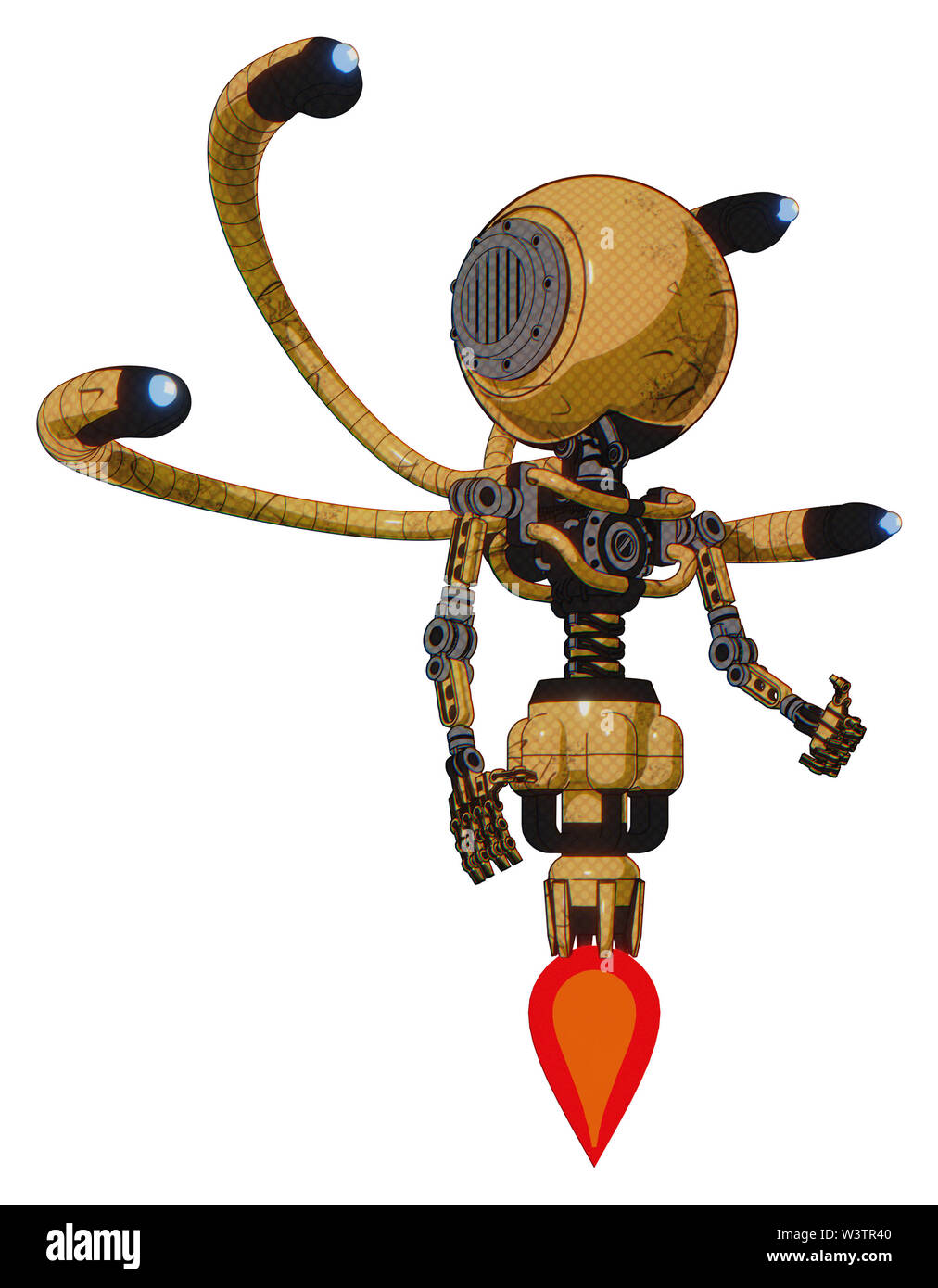 Droid contenant des éléments : feu de tête ronde, poitrine, exoshielding-yeux bleu câble de came de tentacules, pas de poitrine, propulsion. Matériau :... Banque D'Images