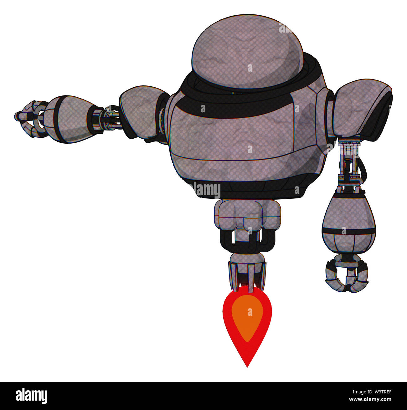 Android contenant des éléments lourds, Tête : partie supérieure de la poitrine, Jet Propulsion. Matériel : dark croquis. Situation : bras en tenant objet invisible.. Banque D'Images