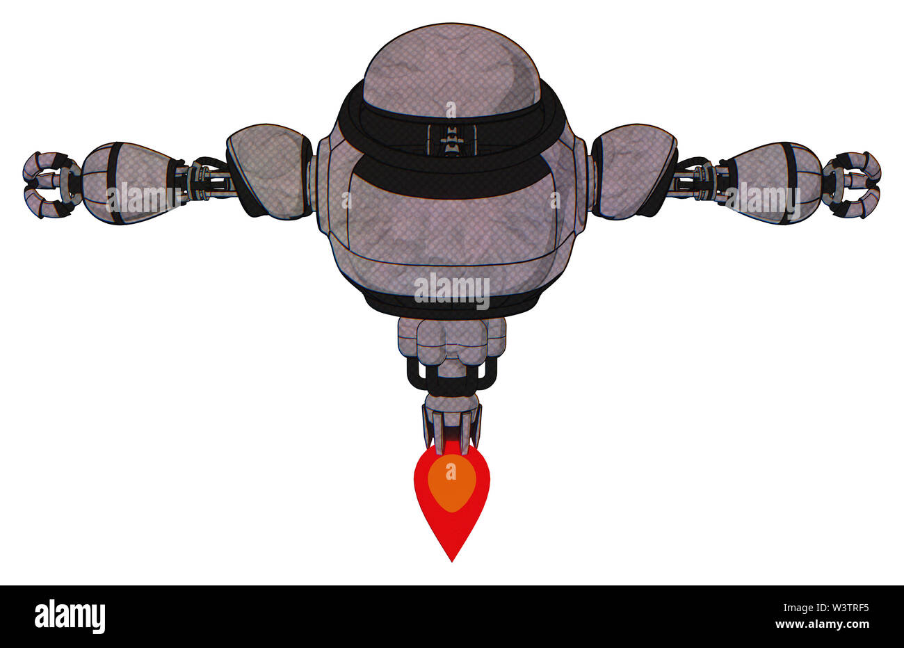 Android contenant des éléments lourds, Tête : partie supérieure de la poitrine, Jet Propulsion. Matériel : dark croquis. Situation : t-poser. Banque D'Images