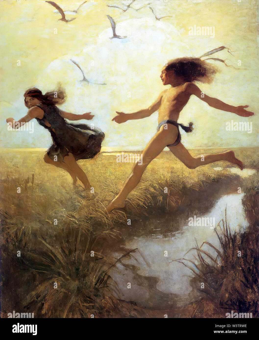 NC Wyeth Les enfants jouaient au mariage par Capture Banque D'Images