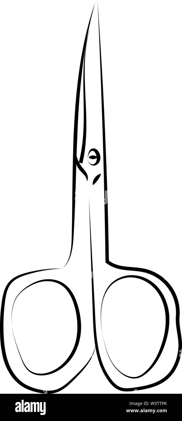 Croquis, illustration, ciseaux vecteur sur fond blanc. Illustration de Vecteur