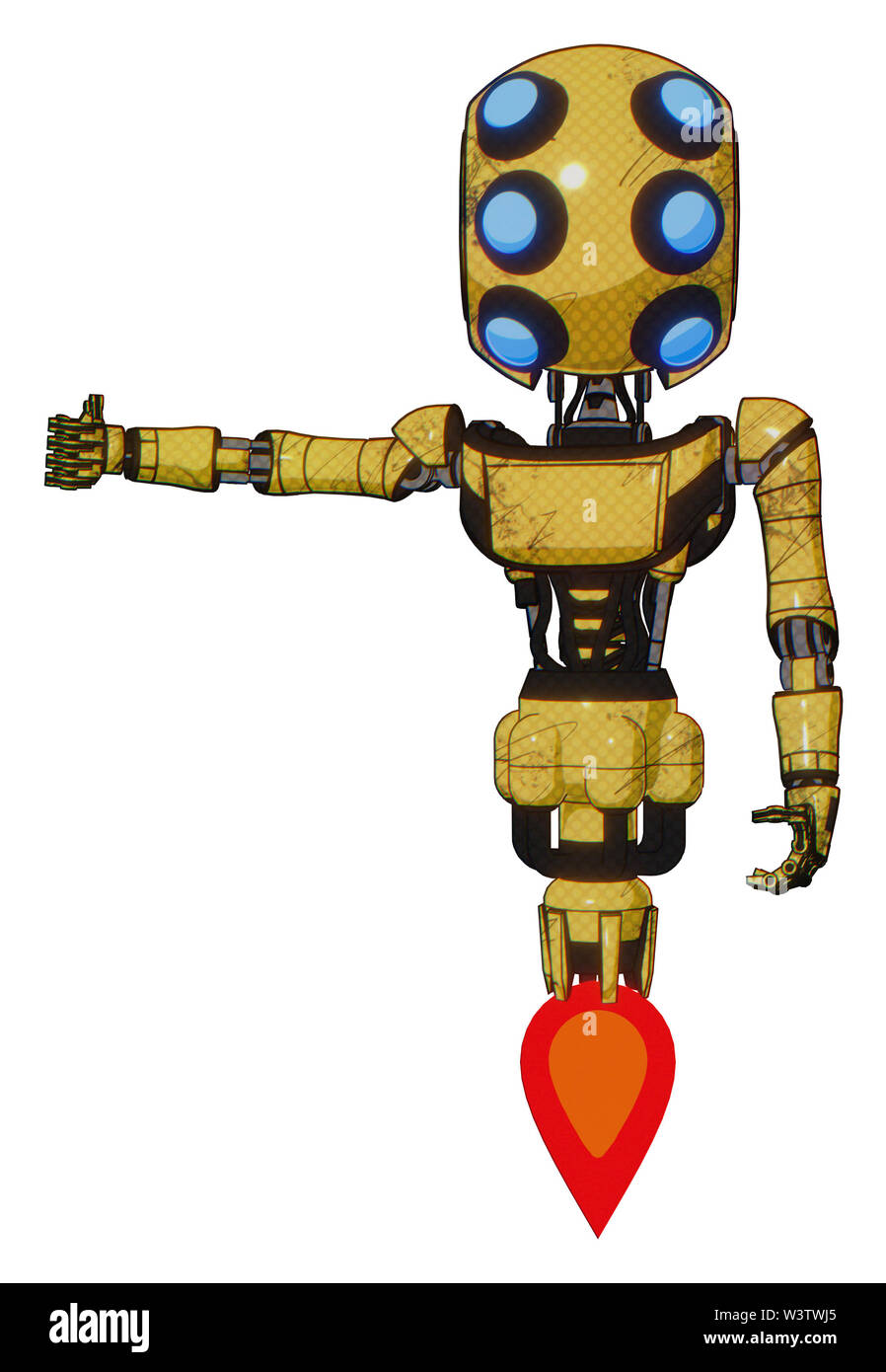 Droid contenant des éléments : tête ronde, six eye, bug les yeux, light, exoshielding poitrine poitrine ultra-léger exosuit, Jet Propulsion. Matériau :... Banque D'Images